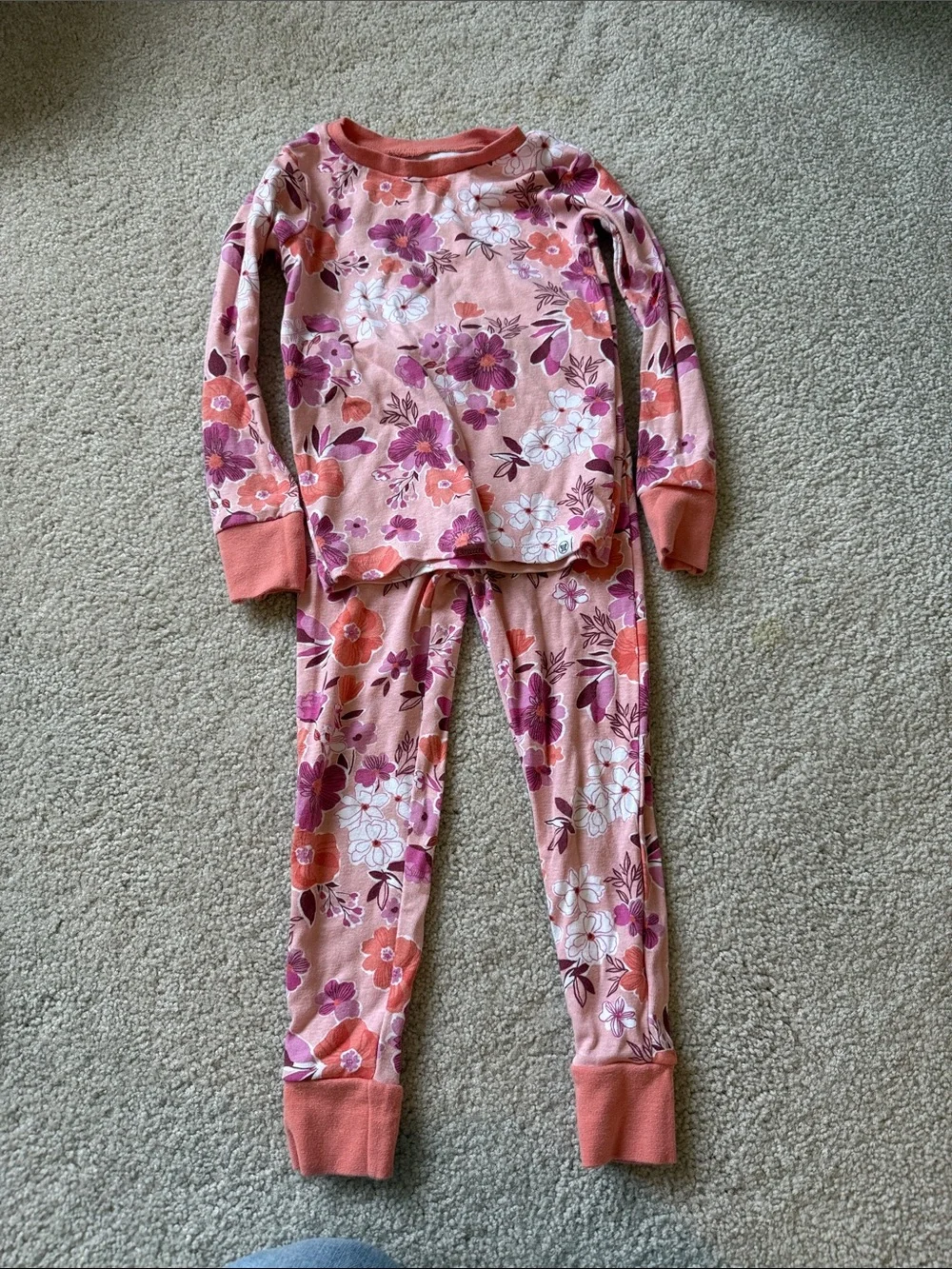 The Honest Company 5T Pink Floral Long-Sleeve Pajama Set